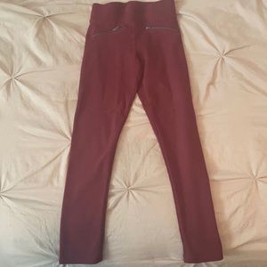 Old Navy Burgundy Kids Girls Leggings with Zipper Detail